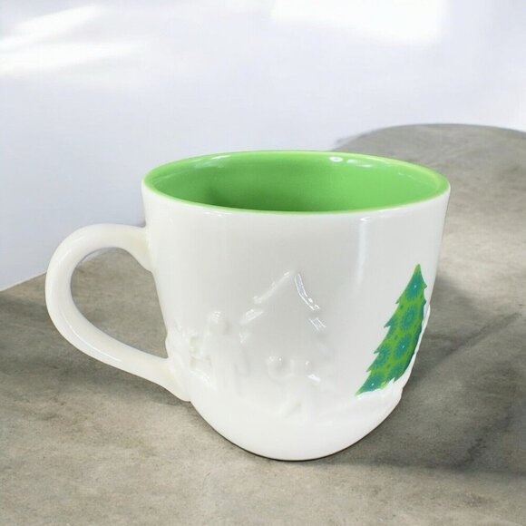 2006 STARBUCKS Holiday Christmas Green Tree 3D WINTER FUN 16oz Coffee Mug Cup - Picture 1 of 16